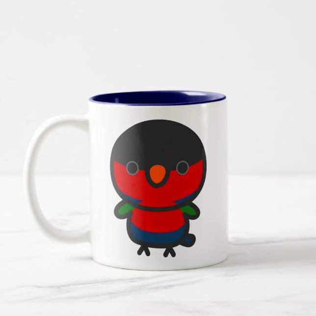 Black-capped lory Two-Tone coffee mug (Left)