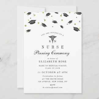 Black caps nurse pinning ceremony invitation