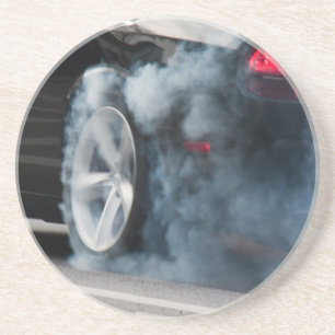 Black car burnout coaster