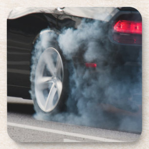 Black car burnout coaster