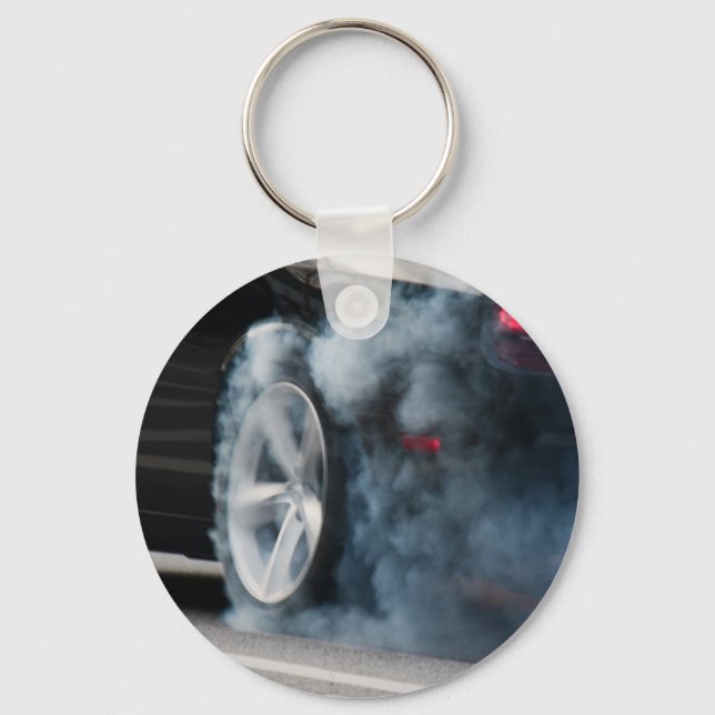 Black car burnout key ring (Front)