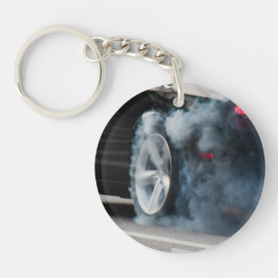 Black car burnout key ring