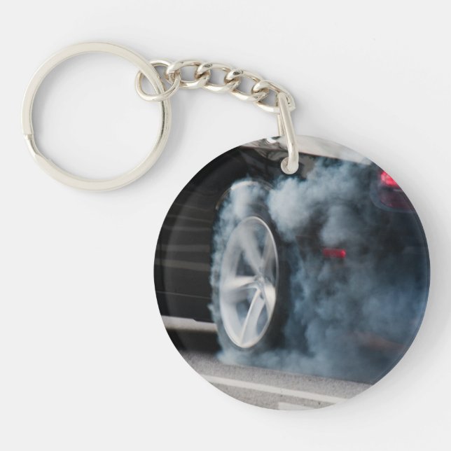 Black car burnout key ring (Front)