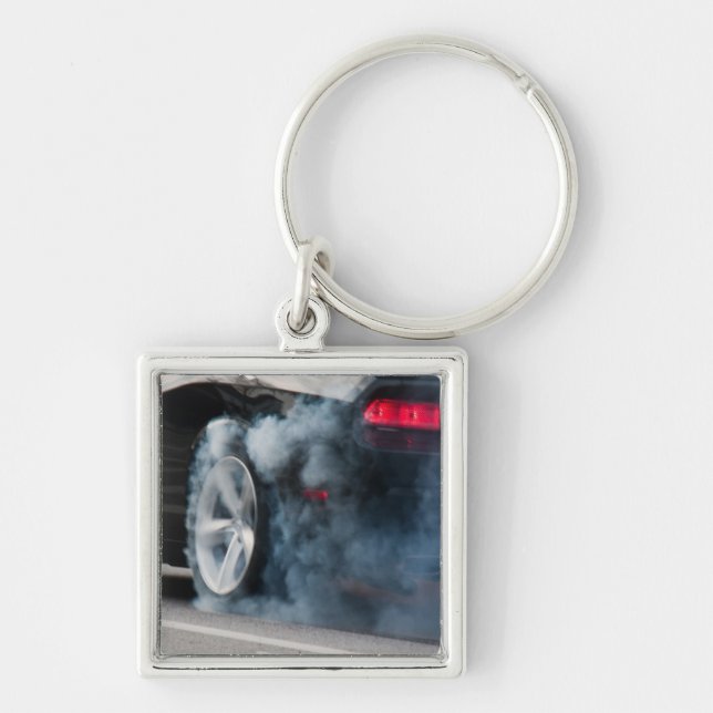 Black car burnout key ring (Front)