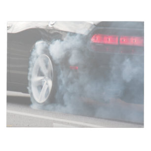 Black car burnout notepad