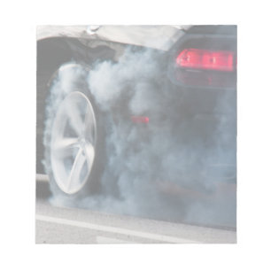 Black car burnout notepad