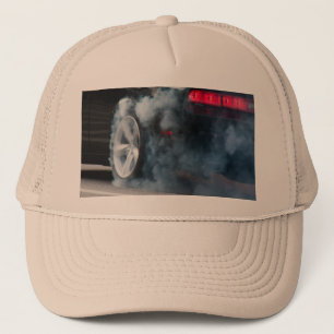 Black car burnout trucker hat