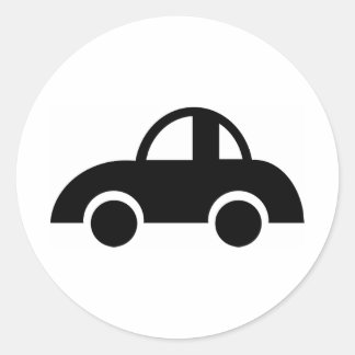 Black Car Classic Round Sticker