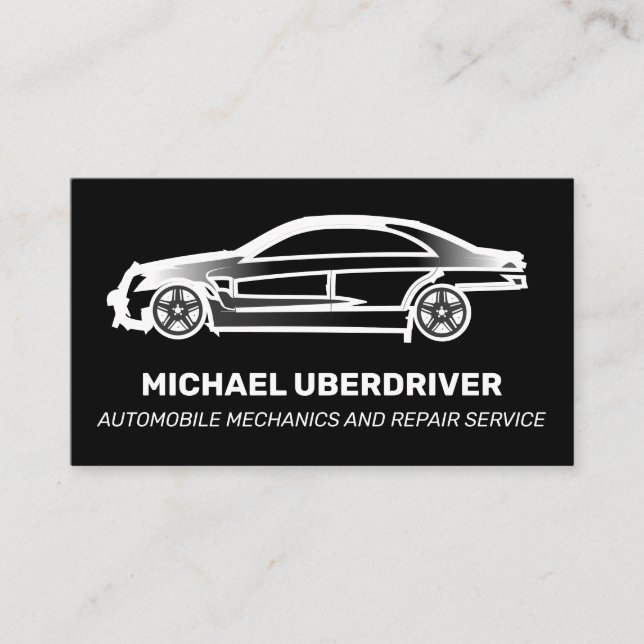 Black Car Logo Automobile Mechanic Driver Business Card (Front)