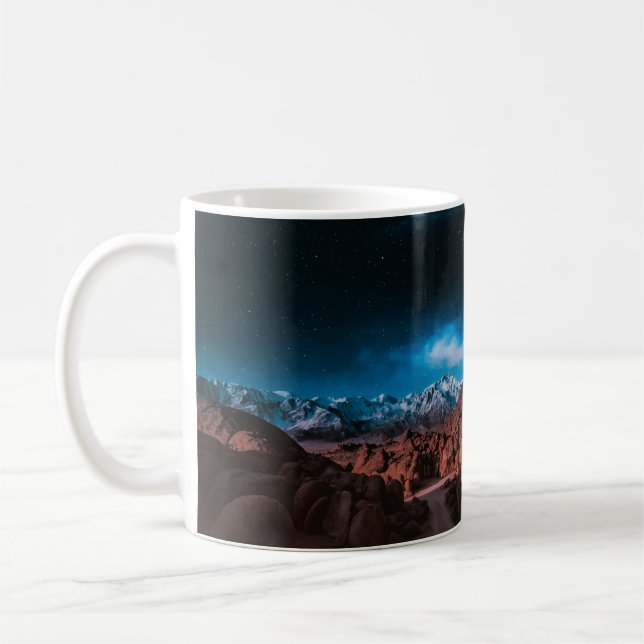 BLACK CAR NEAR ROCK FORMATIONS COFFEE MUG (Left)