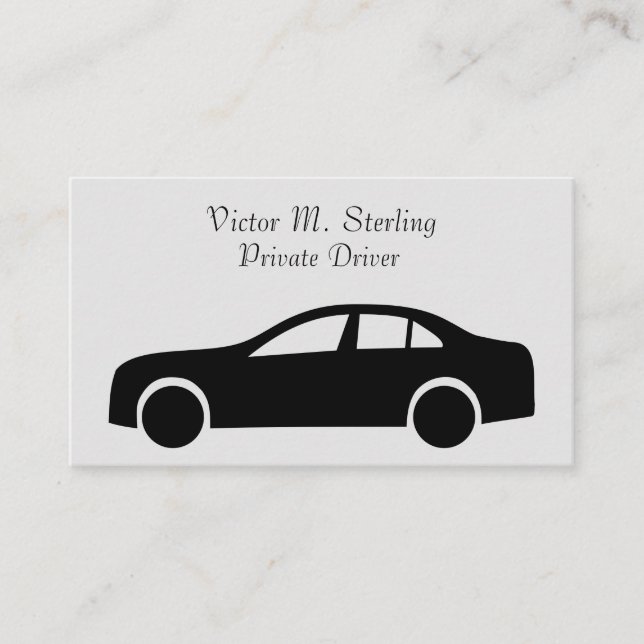 Black Car Print Private Driver Business Card (Front)