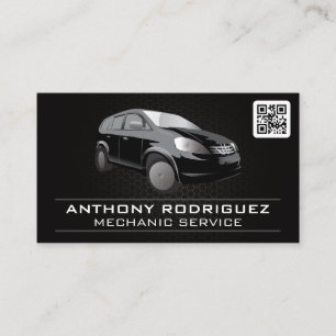 Black Car   QR Code   Auto Services   Wrenches Business Card