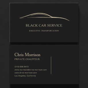Black Car Service Black & Gold Business Card