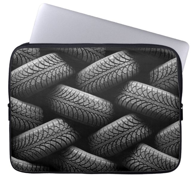 Black Car Tires Laptop Sleeve (Front)