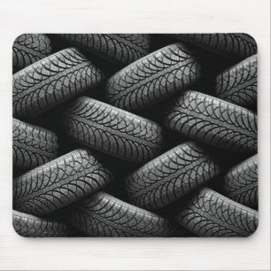 Black Car Tires Mouse Mat