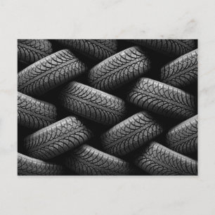 Black Car Tires Postcard