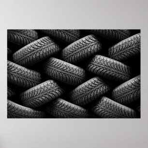 Black Car Tires Poster