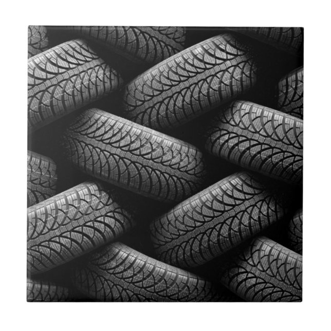 Black Car Tires Tile (Front)