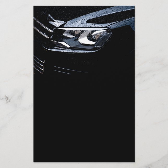 Black car with the rain drops on it flyer (Front)