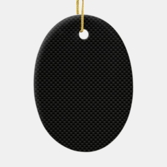 Black Carbon Fiber Style Print Ceramic Tree Decoration (Back)