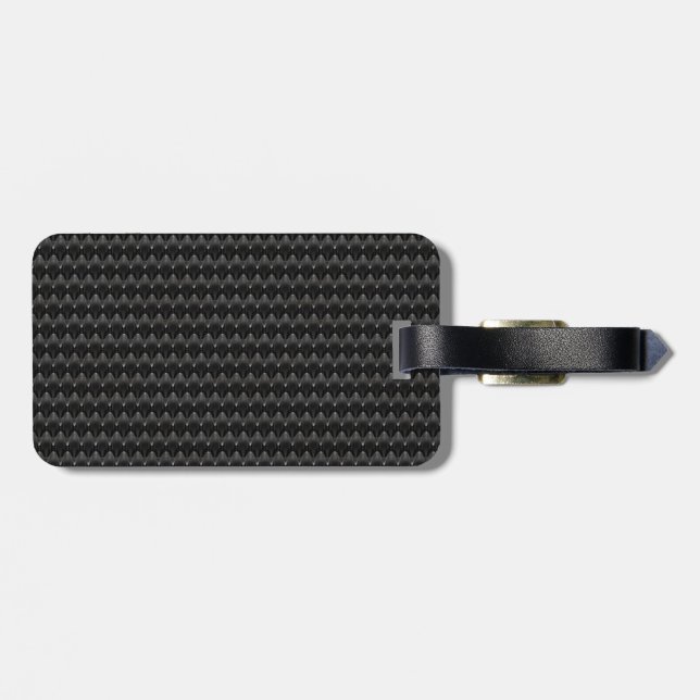 Black Carbon Fibre Alien Skin Luggage Tag (Back Horizontal)