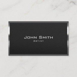 Black Carbon Fibre Artist Business Card