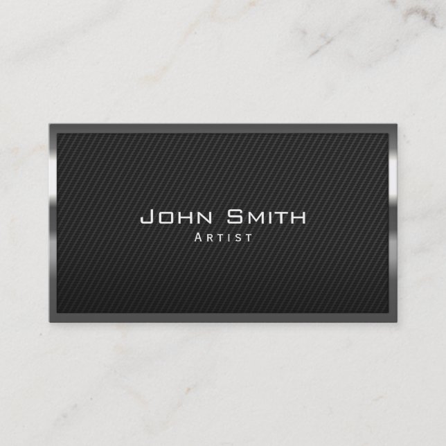 Black Carbon Fibre Artist Business Card (Front)
