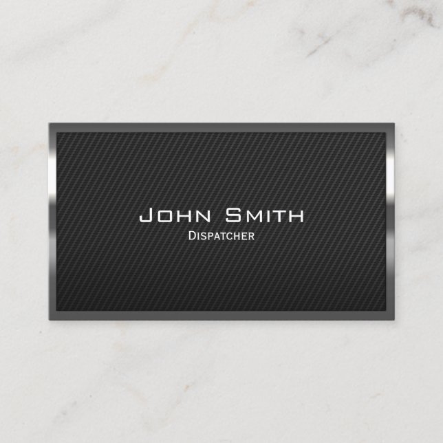 Black Carbon Fibre Dispatcher Business Card (Front)