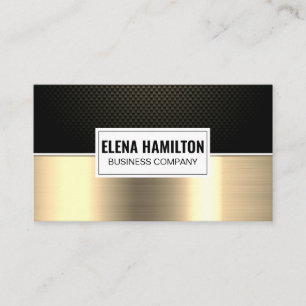 Black Carbon Fibre   Gold Metallic Business Card