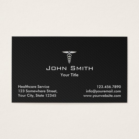 Black Carbon Fibre Healthcare Business Card