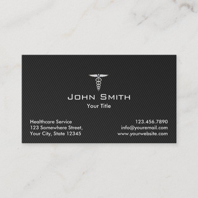 Black Carbon Fibre Healthcare Business Card (Front)