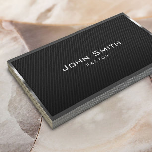 Black Carbon Fibre Pastor Business Card