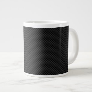 Black Carbon Fibre Print Large Coffee Mug