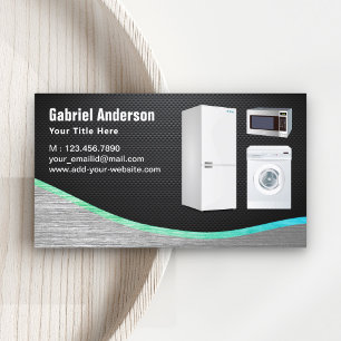 Black Carbon Fibre Steel Home Appliances Repair Business Card