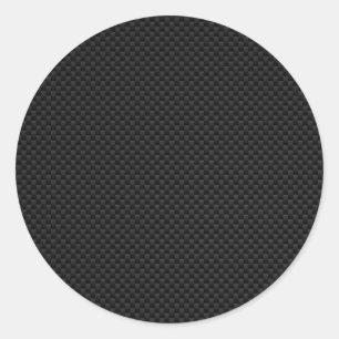 Black Carbon Fibre Style Print Classic Round Sticker