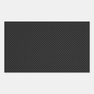 Black Carbon Fibre Style Print Rectangular Sticker