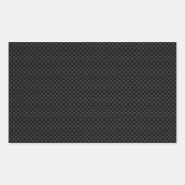 Black Carbon Fibre Style Print Rectangular Sticker (Front)