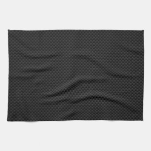 Black Carbon Fibre Style Print Tea Towel