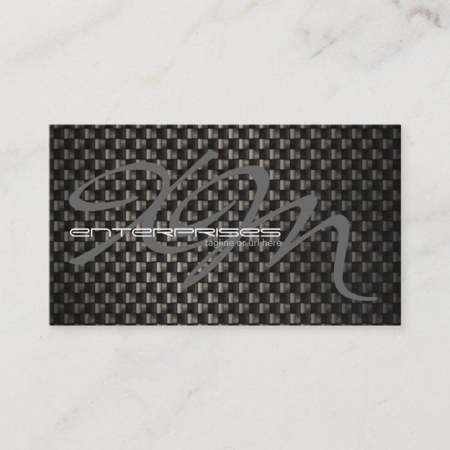 Black Carbon Fibre Textured Business Card (Front)