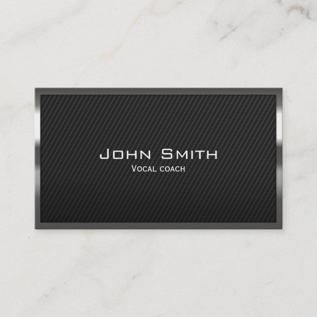 Black Carbon Fibre Vocal Coach Business Card (Front)