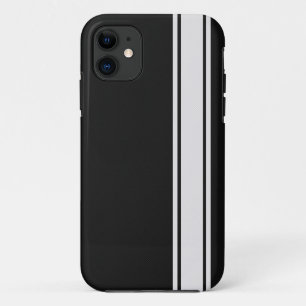 Black Carbon Fibre & White Stripe iPhone 5 Case