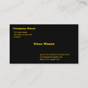 black card, gold fonts business card