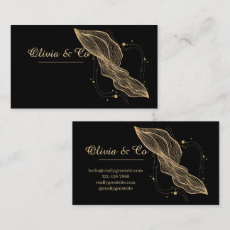 Black Card with Faux Gold Contact Info