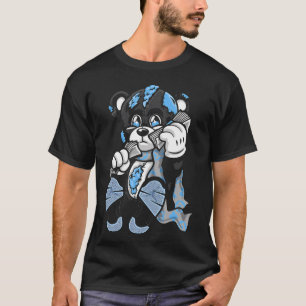Black Carolina 5 AJ5 Designer Bear Graphic T-Shirt