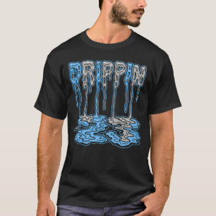 Black Carolina 5 AJ5 Drippin Typography Graphic T-Shirt