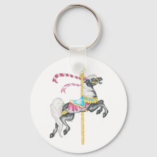 Black Carousel Horse Key Ring