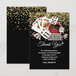 black , casino, poker, adult, thank you card