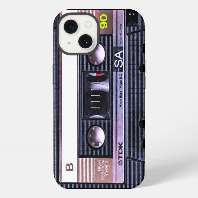 Black Cassette Tape iPhone Case (Back)