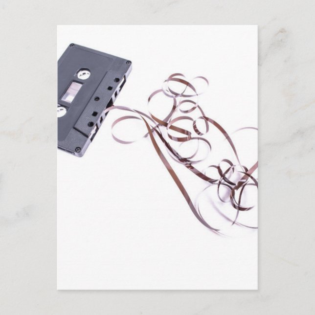 black cassette tape postcard (Front)