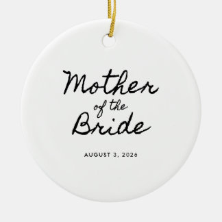Black Casual Calligraphy Mother of the Bride Ceramic Tree Decoration